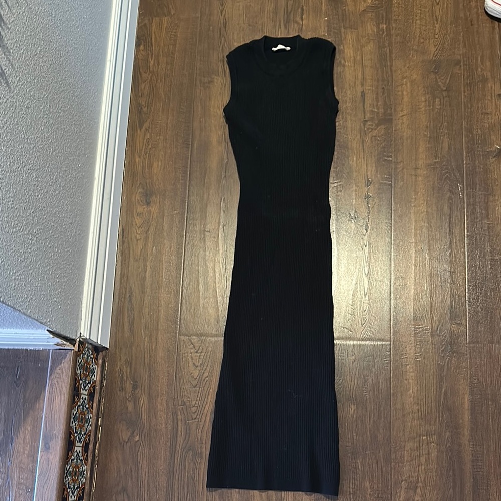 Lovestitch Black Sleeveless Sweater Maxi Dress